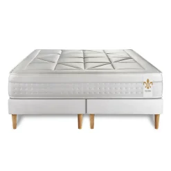 Ensemble Ressorts ensachés et mémoire de forme de confort Equilibré avec sommier tapissier><noscript><img width=