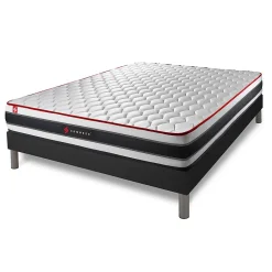 Somness Ensemble Ressorts ensachés et mémoire de forme de confort Ferme avec sommier tapissier* Ensemble Sommier Et Matelas