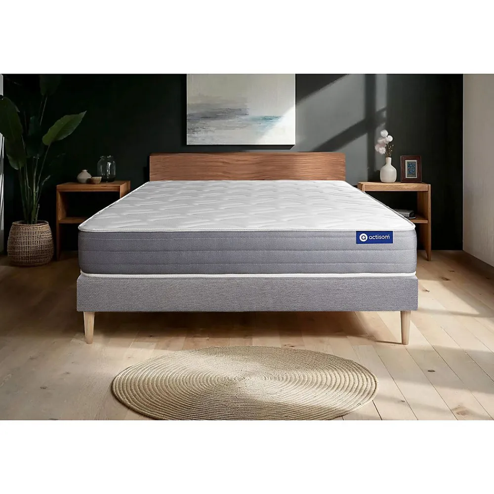 Ensemble Ressorts ensachés et mémoire de forme de confort Mi-ferme avec sommier kit>Actisom Hot