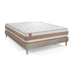 Marmottes & Co Ensemble Ressorts ensachés et mémoire de forme de confort Equilibré avec sommier tapissier* Ensemble Sommier Et Matelas