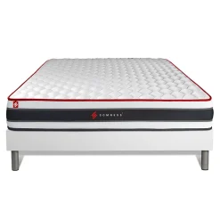 Somness Ensemble Ressorts ensachés et mémoire de forme de confort Ferme avec sommier tapissier* Ensemble Sommier Et Matelas