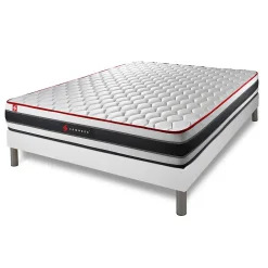 Somness Ensemble Ressorts ensachés et mémoire de forme de confort Ferme avec sommier tapissier* Ensemble Sommier Et Matelas