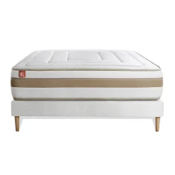 Ensemble Ressorts ensachés et mémoire de forme de confort Equilibré avec sommier tapissier><noscript><img width=