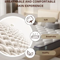 Ensemble 140x190 cm Matelas à ressorts + cadre de lit en métal de, Epaisseur du Matelas 20cm><noscript><img width=