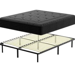 Ensemble 140x190 cm Matelas à ressorts +Sommier à Lattes sur Pieds, Epaisseur du Matelas 30cm>Teeno Hot