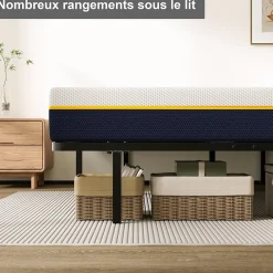 Teeno Ensemble 140x190 cm Matelas double en mousse de 17 cm + sommier à lattes* Ensemble Sommier Et Matelas
