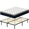 Ensemble 140x190cm Matelas à ressorts +Sommier à Lattes sur Pieds, Epaisseur du Matelas 25cm>Teeno Clearance