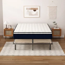 Ensemble 140x190cm Matelas à ressorts +Sommier à Lattes sur Pieds, Epaisseur du Matelas 25cm><noscript><img width=