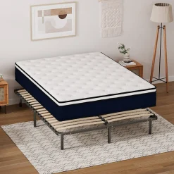Ensemble 140x190cm Matelas à ressorts +Sommier à Lattes sur Pieds, Epaisseur du Matelas 25cm><noscript><img width=