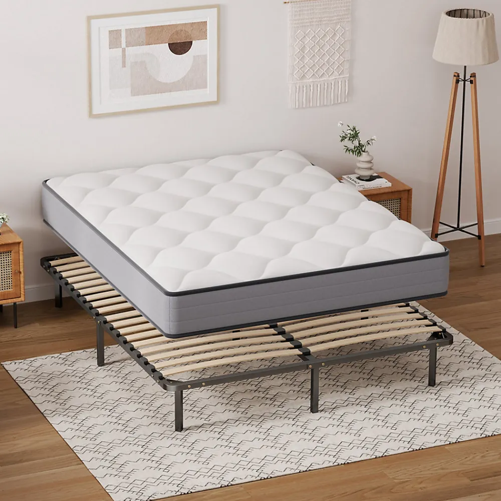 Ensemble 140x190cm Matelas à ressorts +Sommier à Lattes sur Pieds, Epaisseur du Matelas 20cm>Teeno Outlet