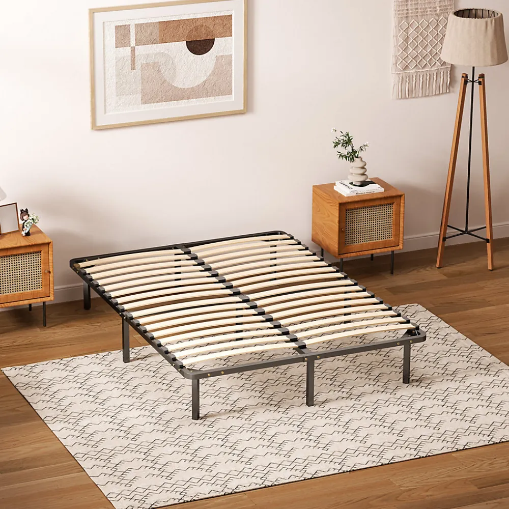 Ensemble 140x190cm Matelas à ressorts +Sommier à Lattes sur Pieds, Epaisseur du Matelas 20cm>Teeno Outlet