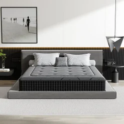Ensemble 140x190cm Matelas à ressorts+ Lit Sommier Tapissier Déco, Epaisseur du Matelas 30cm><noscript><img width=