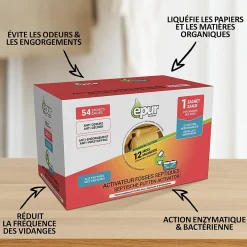 Epur Entretien 1an fosse septique 54 sachets* Déboucheur