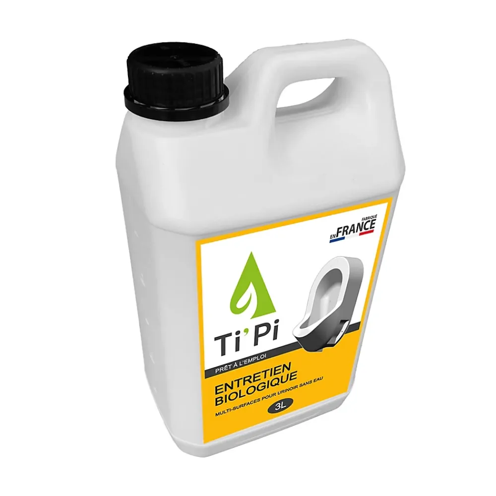 Ti'Pi Entretien biologique pour urinoir sans eau 3L (recharge) - Produit 2 en 1 - Nettoyant et détartrant* Déboucheur