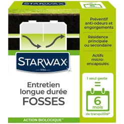 Entretien longue durée 6 mois fosses septiques 500g>Starwax Hot