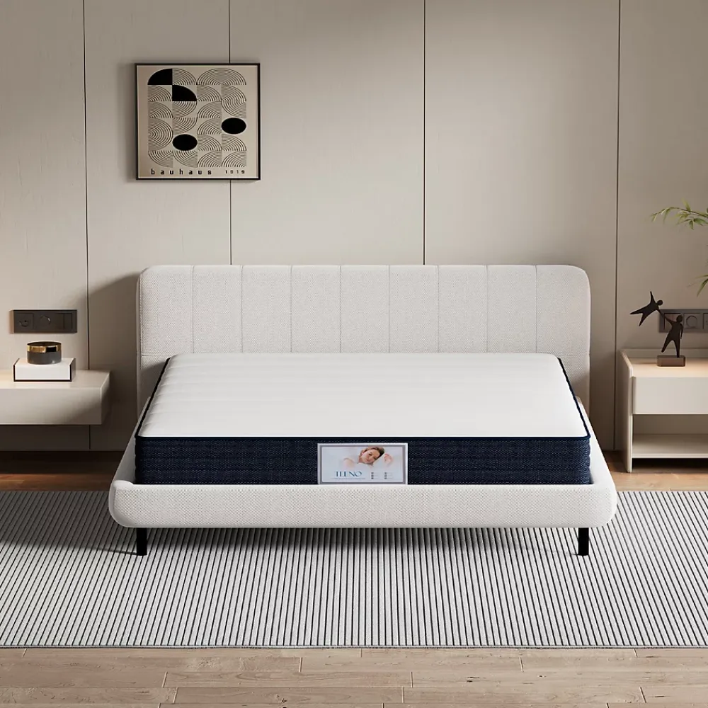 Teeno Epaisseur 22 cm matelas à ressorts + cadre de lit en métal 140x190 cm* Ensemble Sommier Et Matelas