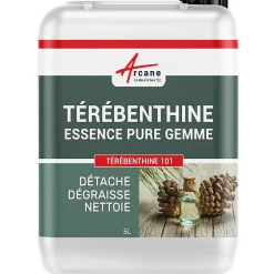 Essence de térébenthine pure gemme bois : TEREBENTHINE 101 - 5 L ->Arcane Industries New