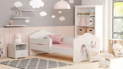 FALA lit d'enfant avec balustrade 140x70 Fille avec licorne>Kobi Outlet