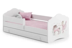 FALA lit enfant avec tiroir et barre 140x70 Fille avec licorne>Kobi Outlet