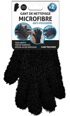 Gant de nettoyage en microfibres anti poussière Varionet Taille 9, lot de 2><noscript><img width=
