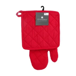 Gant et manique - coton - rouge - Atmosphera>Atmosphera Créateur D'Intérieur Outlet