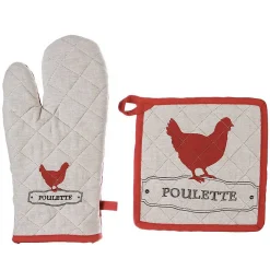Gant et manique Poule - coton - Atmosphera>Atmosphera Créateur D'Intérieur Clearance