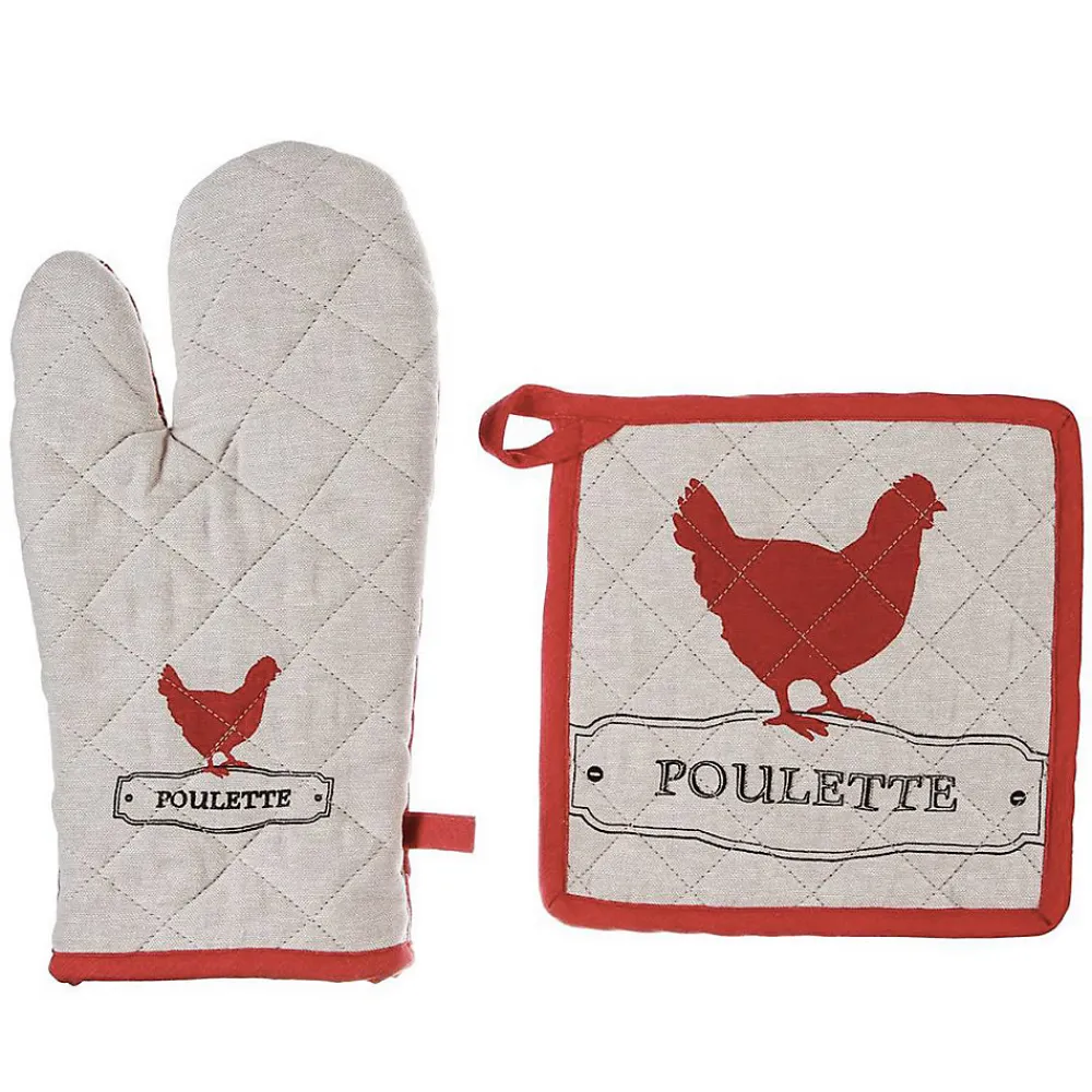 Gant et manique Poule - coton - Atmosphera>Atmosphera Créateur D'Intérieur Clearance