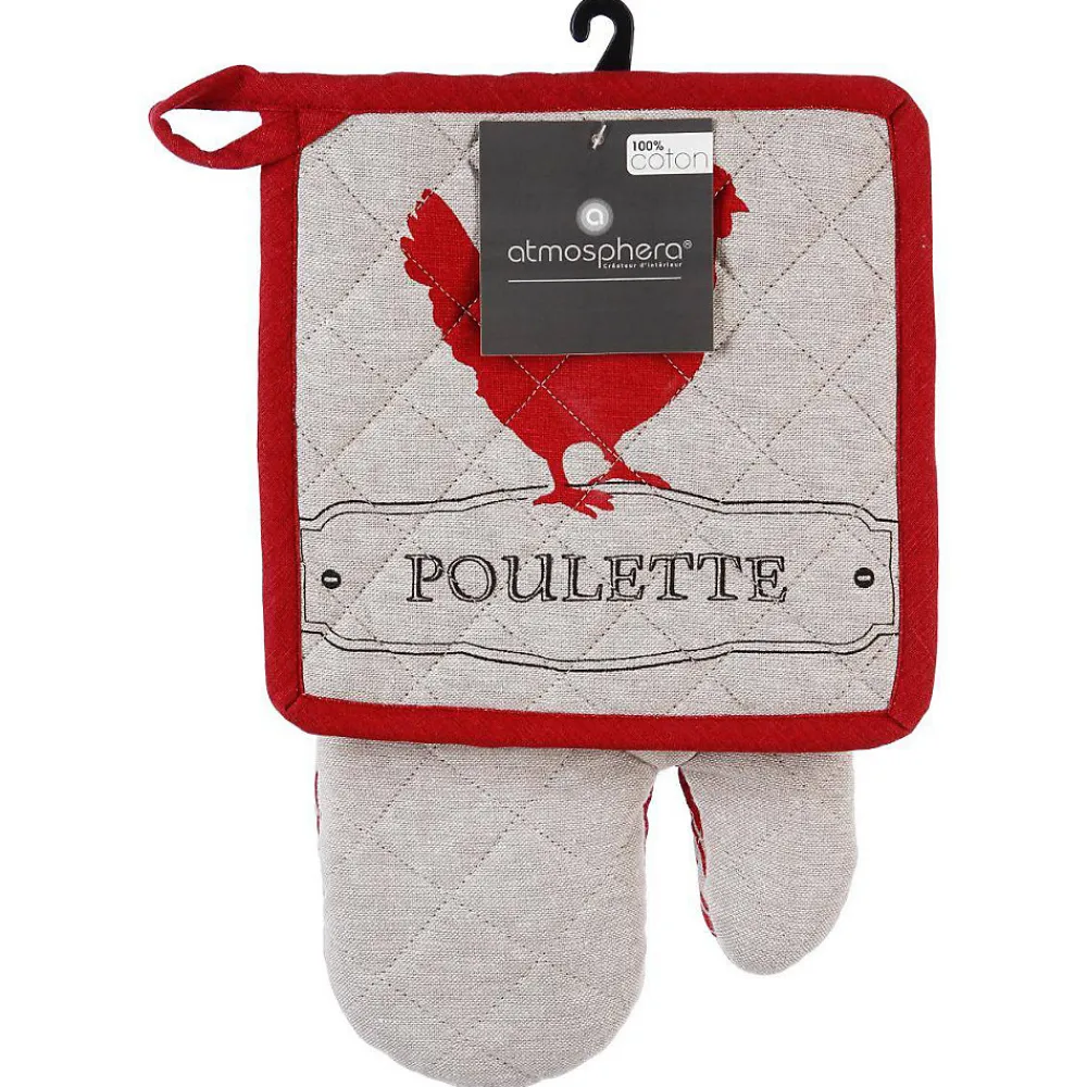 Gant et manique Poule - coton - Atmosphera>Atmosphera Créateur D'Intérieur Clearance
