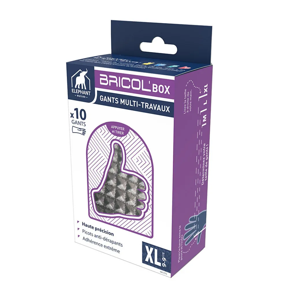 Gants en latex Bricol'Box Taille 9, 10 pièces>Elephant Outlet