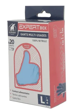 Elephant Gants multi-usage Expert Box nitrile taille 8/8,5 - 20 pièces* Gants De Ménage