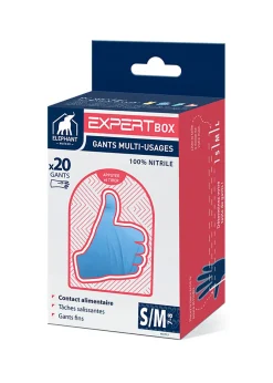 Gants multi-usage Expert Box nitrile taille 8 - 20 pièces>Elephant Clearance