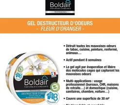 Boldair Gel destructeur d'odeurs fleur d'oranger 300g lot de 3* Désodorisant Et Parfum D'Ambiance