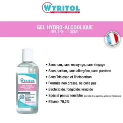 Gel hydro-alcoolique désinfectant pour les mains 100ml><noscript><img width=