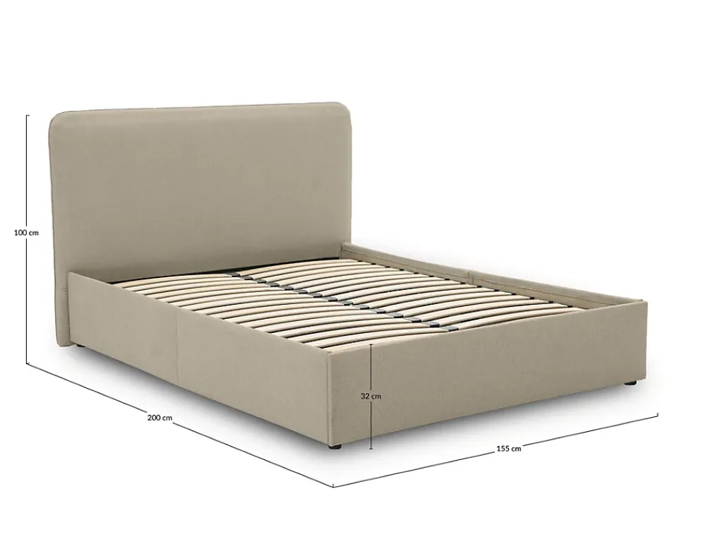 Best Mobilier Goyave - lit coffre - 140x190 - en tissu - sommier inclus -* Lit Coffre