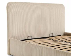 Best Mobilier Goyave - lit coffre - 140x190 - en velours côtelé - sommier inclus -* Lit Coffre
