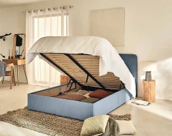 Goyave - lit coffre - 140x190 - en tissu - sommier inclus -><noscript><img width=