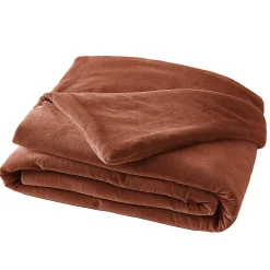HARRIS - Chemin de Lit 90x200cm Velours de Coton Coloris Terracotta>Altobuy Discount