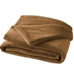 HARRIS - Chemin de Lit 90x200cm Velours de Coton Coloris Camel>Altobuy Outlet