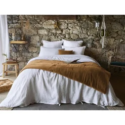 HARRIS - Chemin de Lit 90x200cm Velours de Coton Coloris Camel><noscript><img width=
