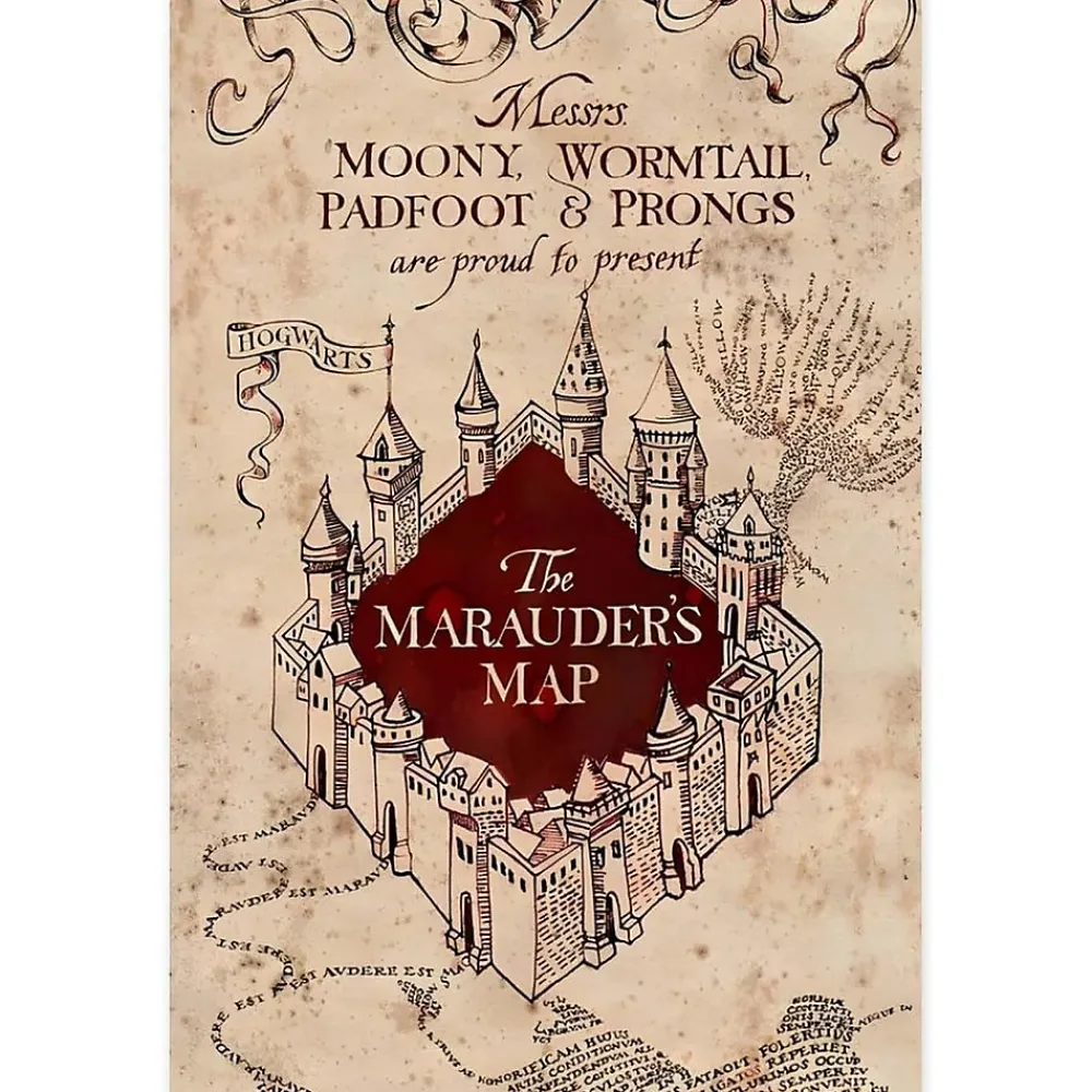 Harry Potter - Couverture motif/style Carte du Maraudeur Multicoloured (150 cm x 100 cm)* Couverture