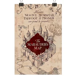 Harry Potter - Couverture motif/style Carte du Maraudeur Multicoloured (150 cm x 100 cm)* Couverture