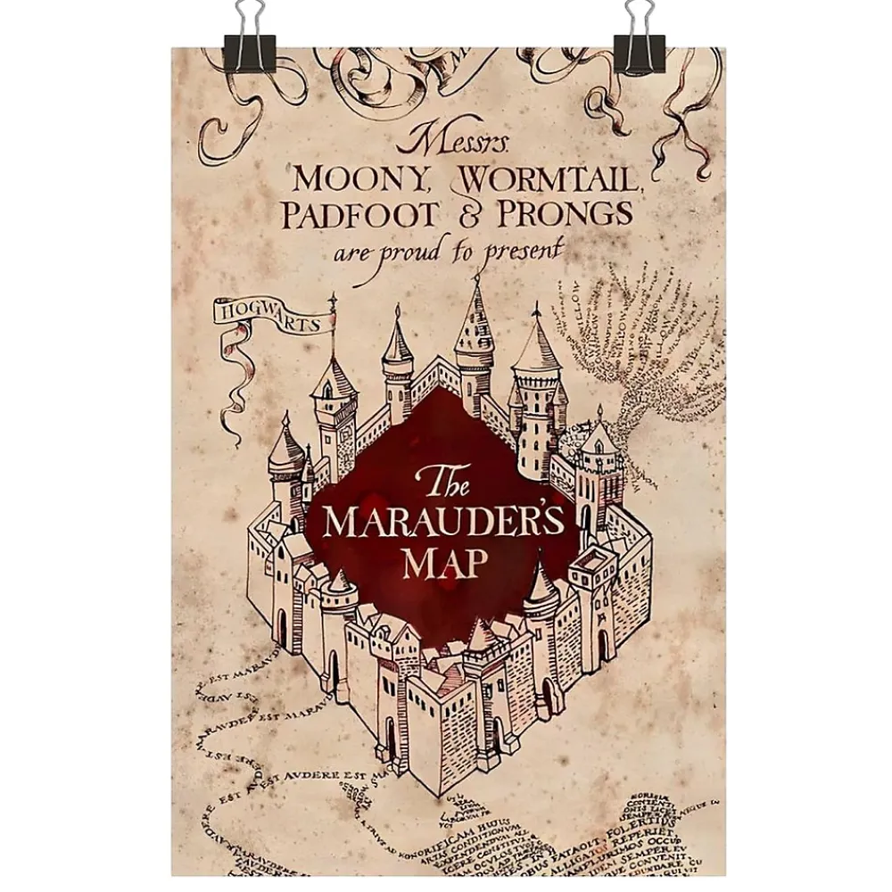 Harry Potter - Couverture motif/style Carte du Maraudeur Multicoloured (150 cm x 100 cm)* Couverture