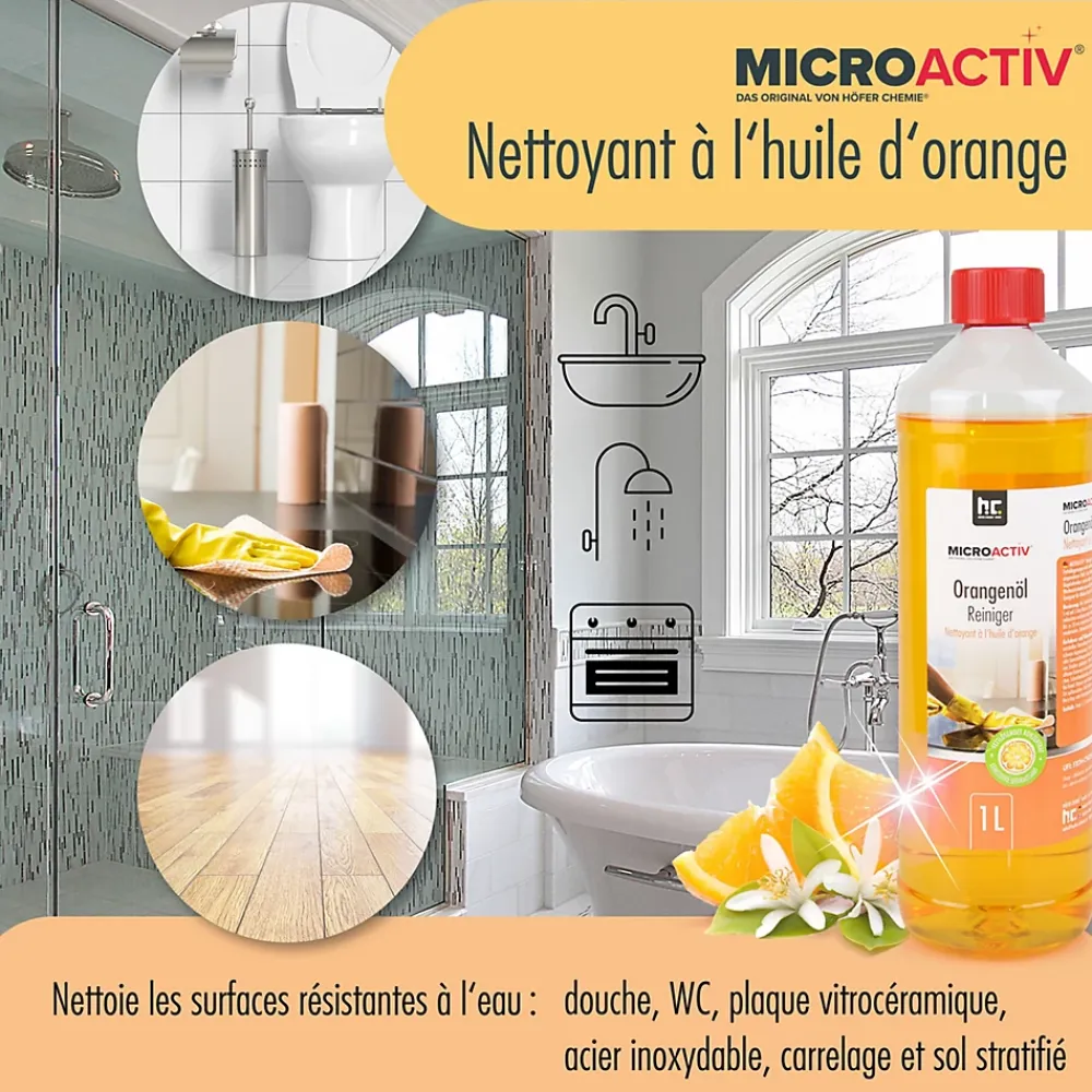 Höfer Chemie Microactiv Nettoyant Concentré À L'huile D'orange 1 x 1 L* Nettoyant Pour Cuisine