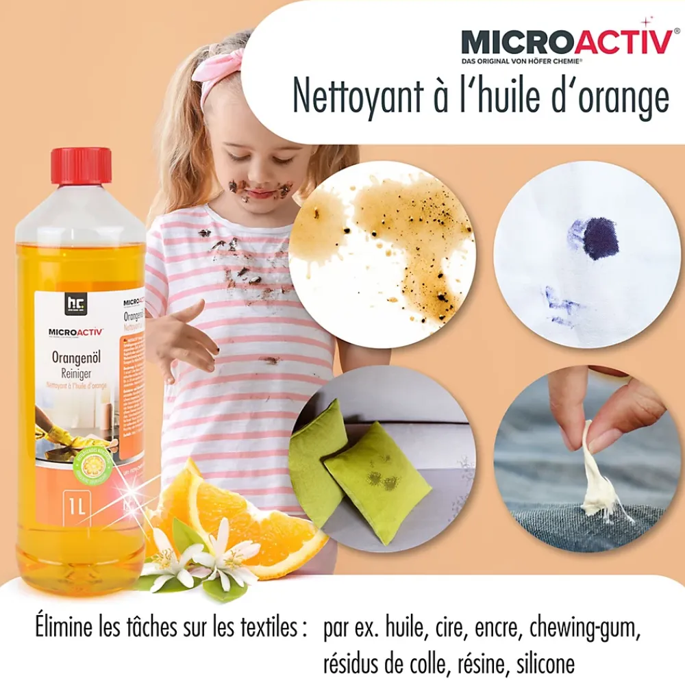 Höfer Chemie Microactiv Nettoyant Concentré À L'huile D'orange 1 x 1 L* Nettoyant Pour Cuisine
