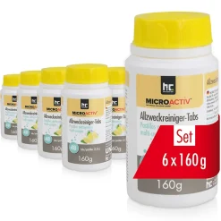 Höfer Chemie Microactiv Pastilles Nettoyantes Multi-usages 6 x 160 G, Parfum Citron* Nettoyant Pour Salle De Bains