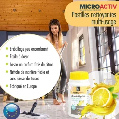 Höfer Chemie Microactiv Pastilles Nettoyantes Multi-usages 24 x 160 G, Parfum Citron* Nettoyant Pour Salle De Bains