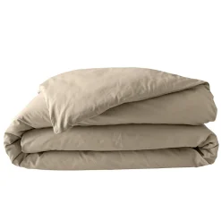 Housse de couette 100% Percale de Coton ORIGINE (240x220 cm - Sable)><noscript><img width=