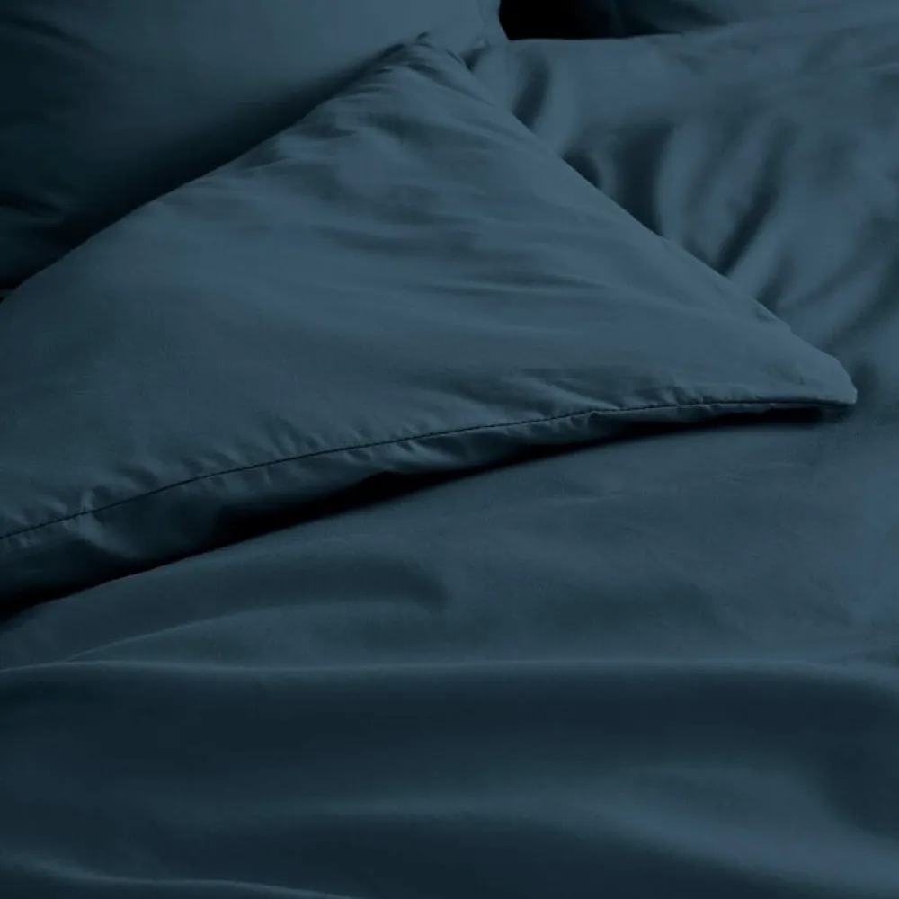Housse de Couette 2 Personnes Percale Uni 78 fils percaline 260x240cm bleu>Douceur D'Intérieur Hot