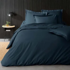 Douceur D'Intérieur Housse de Couette 2 Personnes Percale Uni 78 fils percaline 240x220cm bleu* Housse De Couette