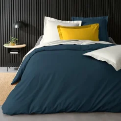 Douceur D'Intérieur Housse de Couette 2 Personnes Percale Uni 78 fils percaline 240x220cm bleu* Housse De Couette